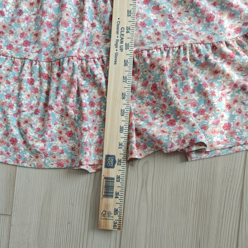 Floral Women's Dress A-Line Ruffle Straps Pink Small Monteau Los Angeles - Picture 11 of 11